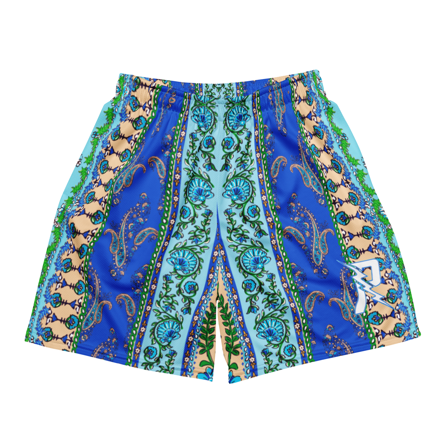 Striped Paisley (Blue) Mesh Shortz