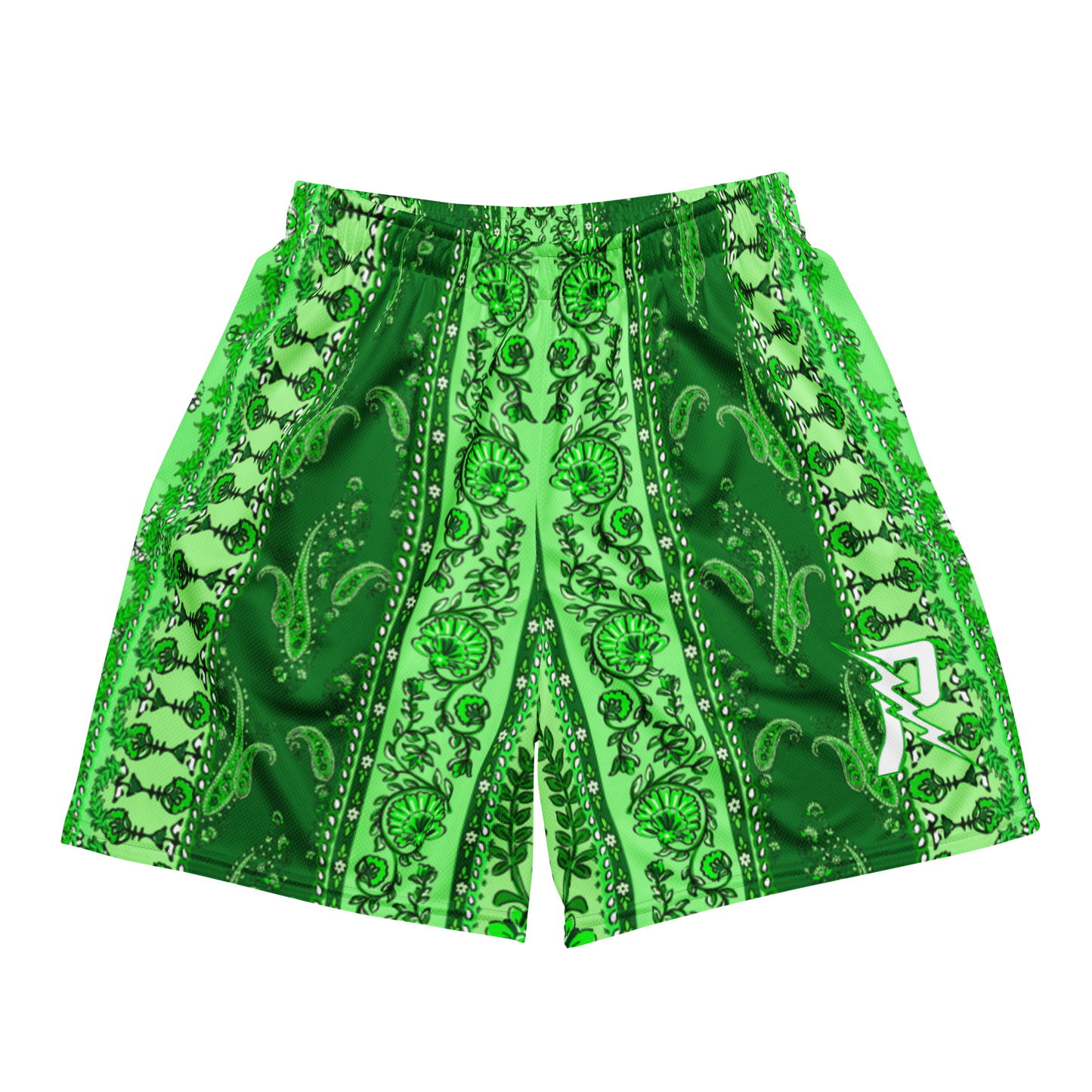 Striped Paisley (Green) Mesh Shortz