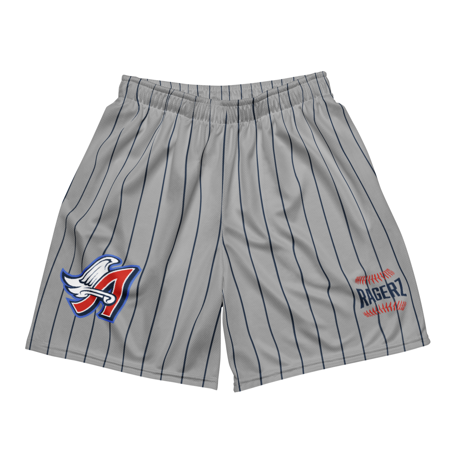 Angelz Pin Stripe(Blue) Grey Mesh Shortz